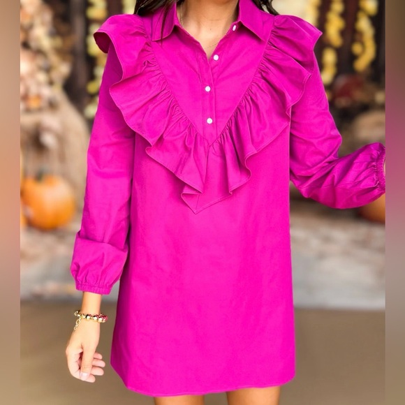 SSYS Dresses & Skirts - SSY The Finley Ruffle Dress in‎ Magenta SZ SM